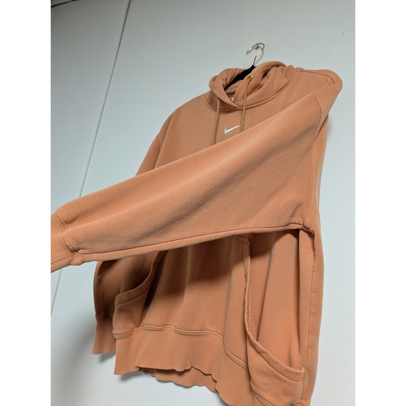 Nike Sportswear Essential Hoodie Peach Orange Embroidered Swoosh Womens Small - Picture 6 of 9